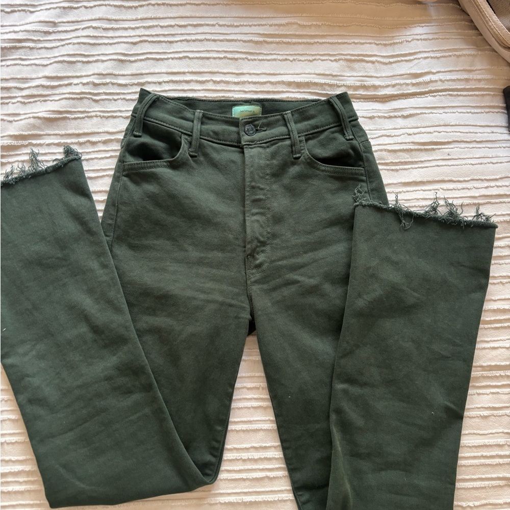MOTHER The Hustler Ankle Fray Green